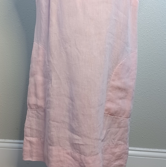 Studio 412 Pale Pink 100% Linen Sz M Short-Sleeve Dress - Picture 6 of 16